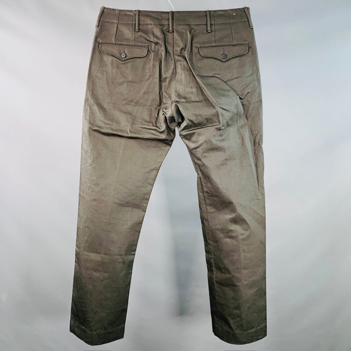 RRL by RALPH LAUREN Size 36 Grey Black Cotton Selvedge Twill Straight Button Fly Casual Pants