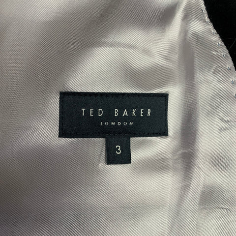 TED BAKER Size 40 Long Black Velvet Cotton Peak Lapel Sport Coat