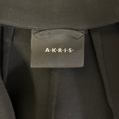AKRIS Size 10 Black Solid Clasp Jacket Indoor Blazer
