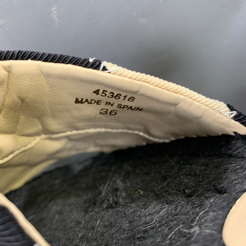 STELLA McCARTNEY Size 6 Black Tan Cotton Espadrille Sandals