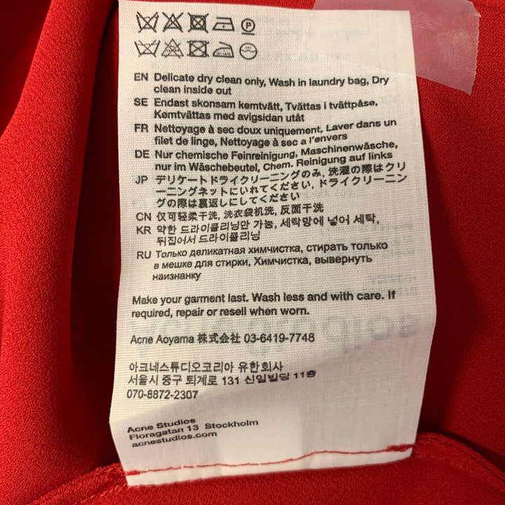ACNE STUDIOS Size XS Pink Red Viscose  Silk Two Tone Shift Dress