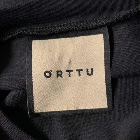 ORTTU Size XS Black Cotton Spandex Texture Sleeve Pullover