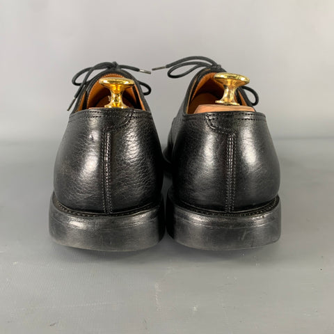 JOHN LOBB PERRIER Size 9 Black Textured Leather Pointed Toe Lace Up Shoes