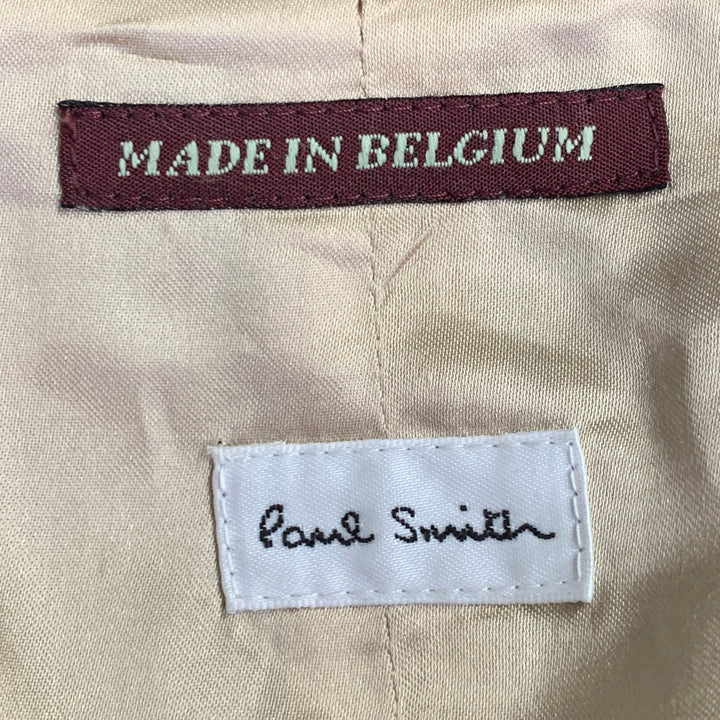 PAUL SMITH Size L Beige Taupe Green Checkered Wool Single Breasted Vest