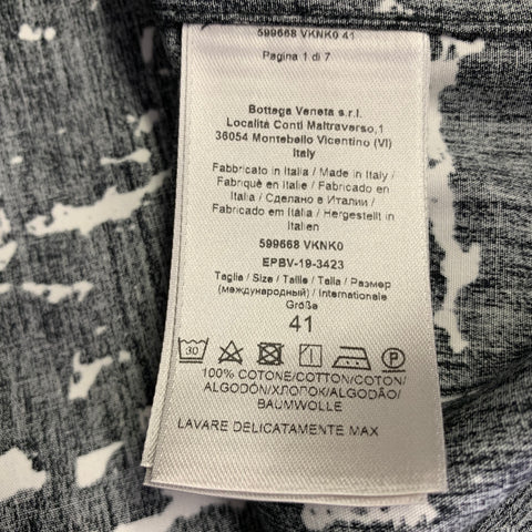 BOTTEGA VENETA Pre-Spring 2020 Size M Black White Cotton Button Up Long Sleeve Shirt