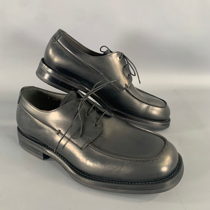 JIL SANDER Size 8 Black Leather Lace Up Shoes
