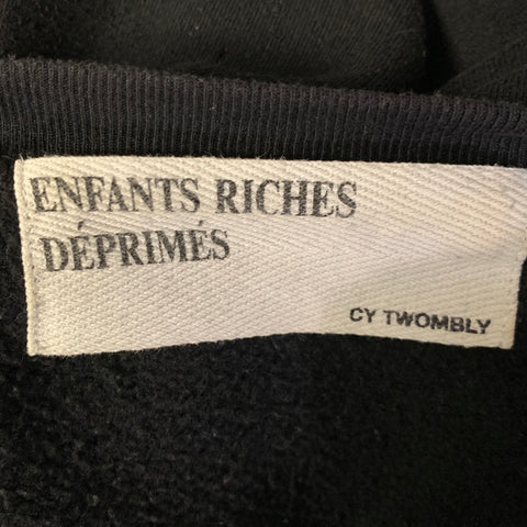 ENFANTS RICHES DEPRIMES SS2016 XL Black Patch Cotton Crew Neck Sweatshirt