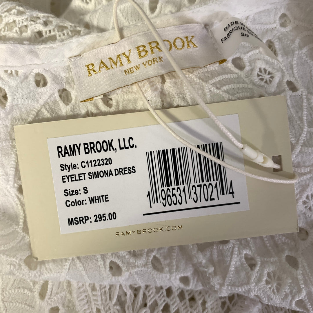 RAMY BROOK Size S White Cotton Leafs Cardigan