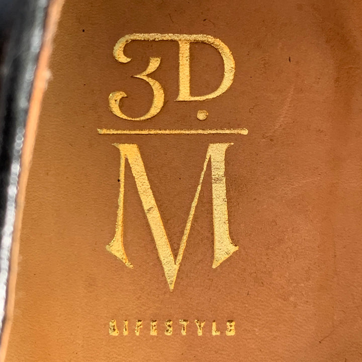 3DM LIFESTYLE Size 11 Venetian Black Calfskin Leather Slip On Loafers