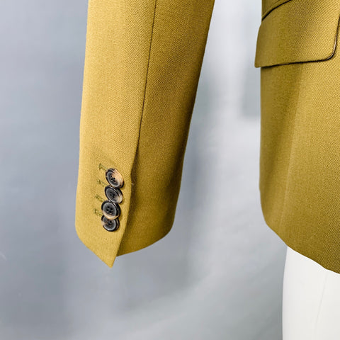 DRIES VAN NOTEN Size 36 Khaki Polyester Wool Single Breasted Sport Coat