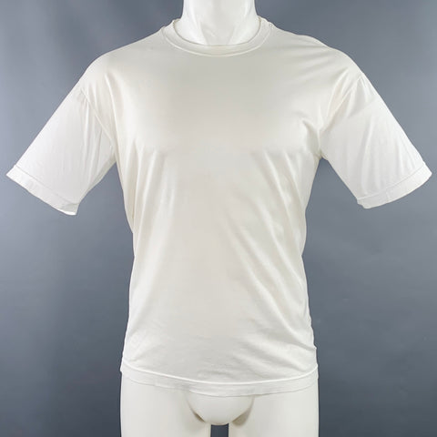 T-shirt blanc en coton à manches courtes ERMENEGILDO ZEGNA Taille M