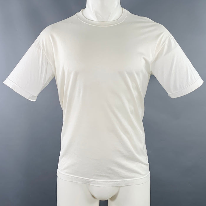ERMENEGILDO ZEGNA Size M White Cotton Short Sleeve T-shirt