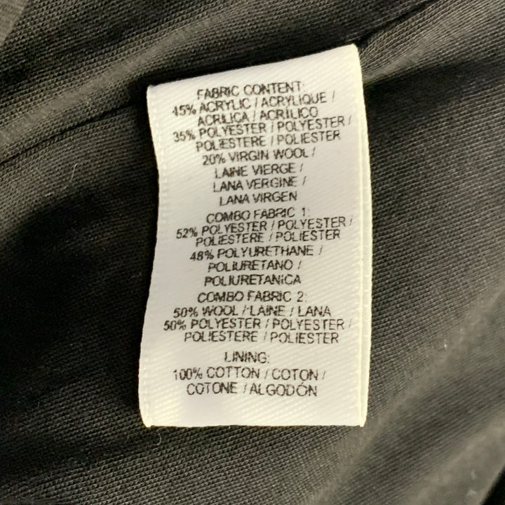 DEREK LAM Size 6 White Black Acrylic Blend Knit Contrast Trim Coat