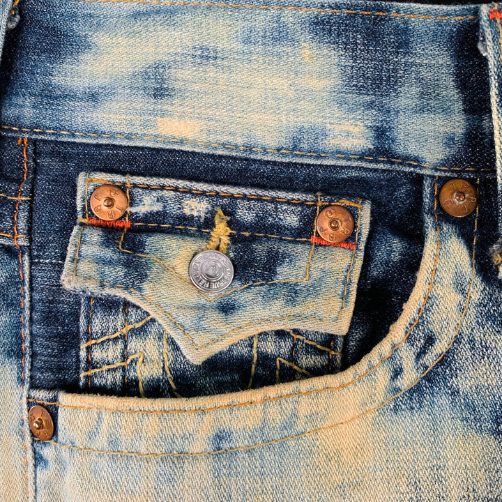 TRUE RELIGION Size 29 Blue Acid Wash Cotton Jeans