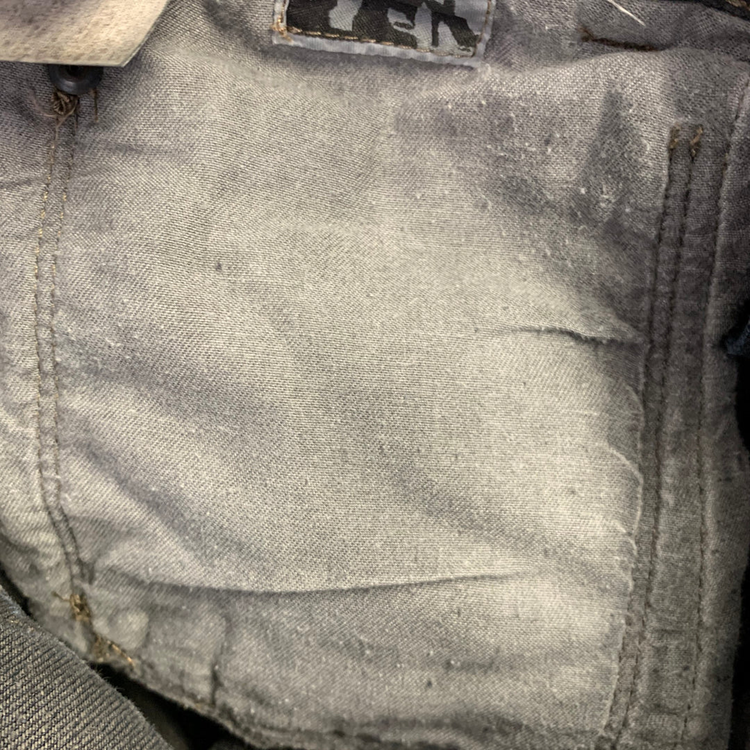 DRKSHDW Size 32 Grey Black Marble Cotton Button Fly Jeans