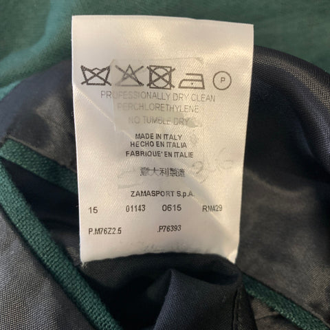 BURBERRY PRORSUM SS15 Size 44 Green Linen Double Breasted Coat