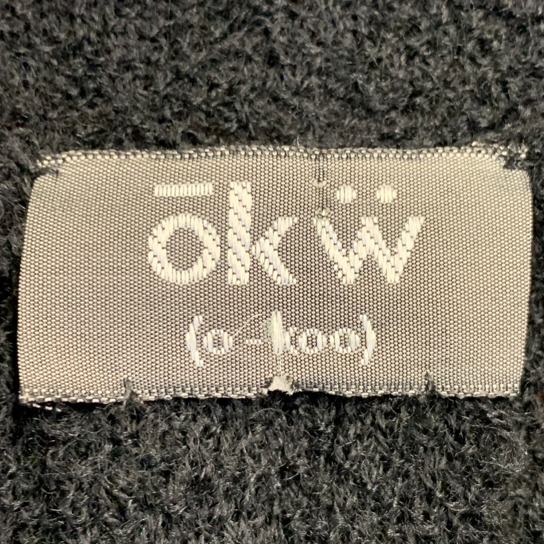 OKW Size S Black Gold Wool Stripe Midi Skirt Suit