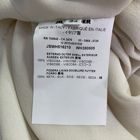 JIL SANDER Size 2 White Viscose Cut Out Sleeveless Dress
