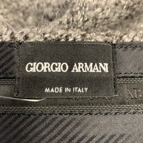 GIORGIO ARMANI Size 38 Grey Charcoal Boucle Alpaca Blend Pleated Dress Pants