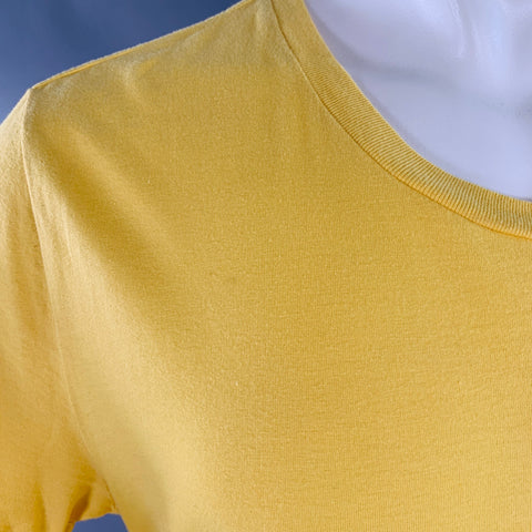 MAISON MARTIN MARGIELA Size M Yellow Cotton Side Snaps Crew Neck T-shirt