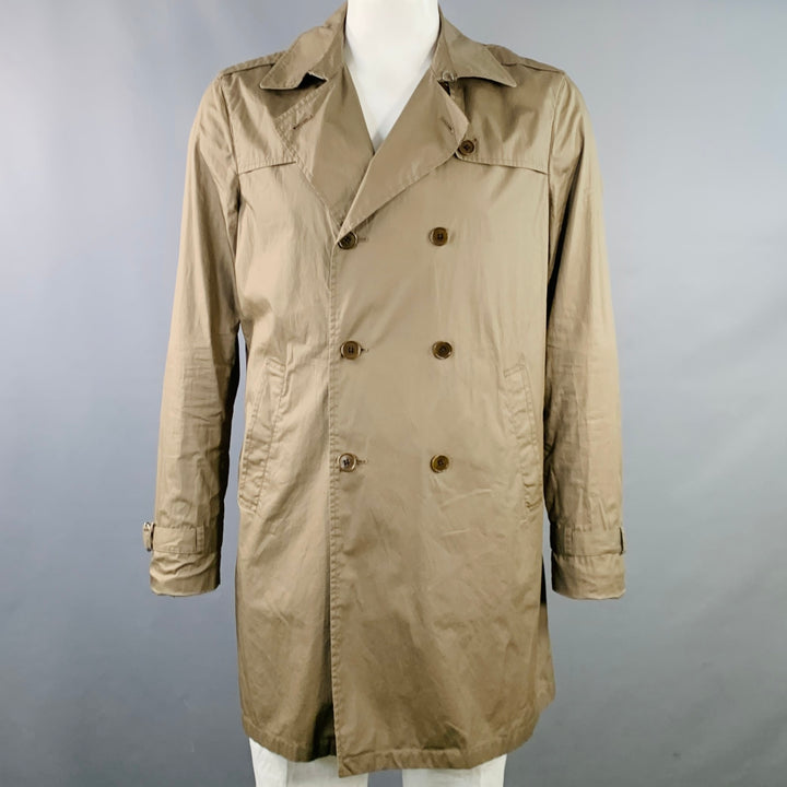 JOHN VARVATOS STAR USA Size L Tan Cotton Double Breasted Trenchcoat