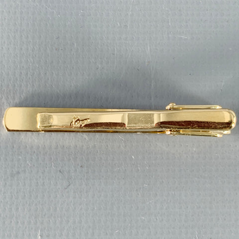 KENZO Gold Engraved Monogram Metal Cuff Links