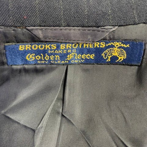 BROOKS BROTHERS Size 42 Navy Grey Pinstripe Wool 3PC Suit
