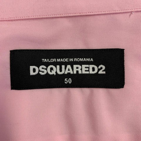 DSQUARED2 2019 Size M Pink Cotton Button Up Long Sleeve Shirt