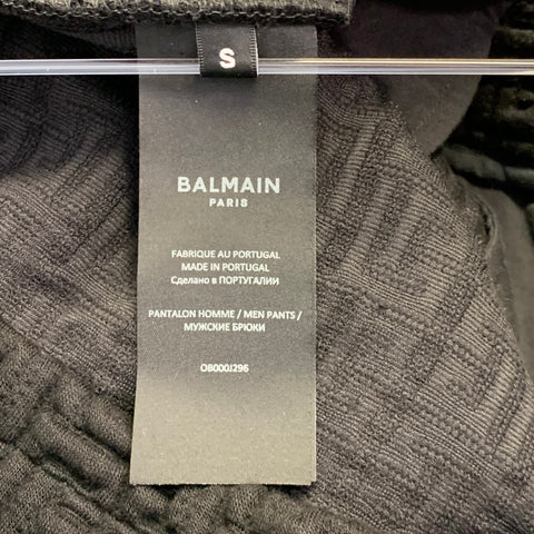 BALMAIN Size S Black Textured Polyamide Blend Drawstring Sweatpants Casual Pants