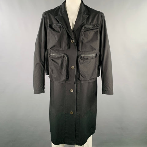 YOHJI YAMAMOTO Size XL Black Cotton Reversible Coat