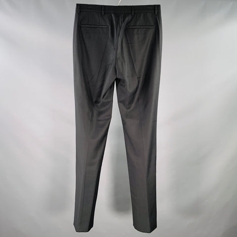 GIVENCHY Size 30 Charcoal Grey Wool Tapered Zip Fly Dress Pants
