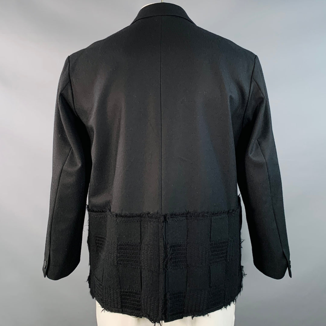 MEAGRATIA Size S Black Applique Wool Single Breasted Jacket