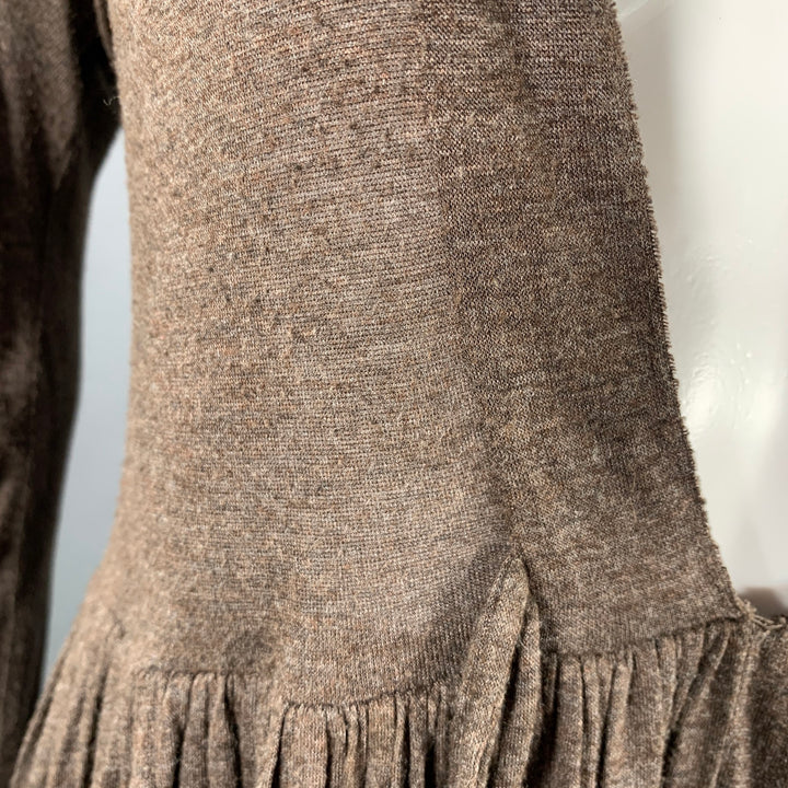 STELLA McCARTNEY Size M Brown Viscose Pleated Dress