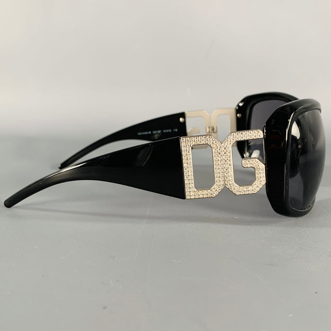 DOLCE & GABBANA Black Silver Rhinestones Sunglasses – Sui  display picture 3