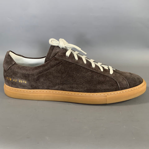 COMMON PROJECTS Size 10 Brown Tan 1728 43 0514 Leather Low Top Lace Up Shoes