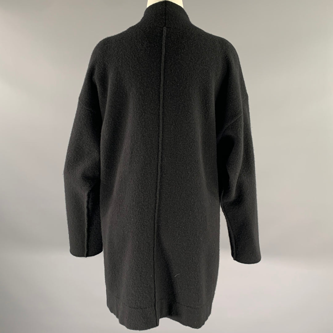 TOOGOOD Size M Black Felted Wool Long Cardigan