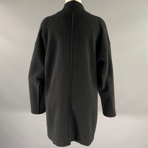 TOOGOOD Size M Black Felted Wool Long Cardigan