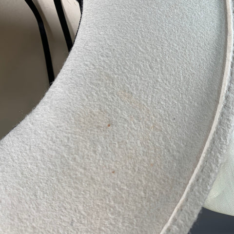 EUGENIA KIM Chapeau Fedora Blanc en Feutre de Laine avec Nœud Ornemental Taille Unique