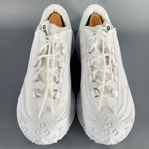 COMME des GARCONS HOMME PLUS Size 11 White Nylon Lace-Up Sneakers