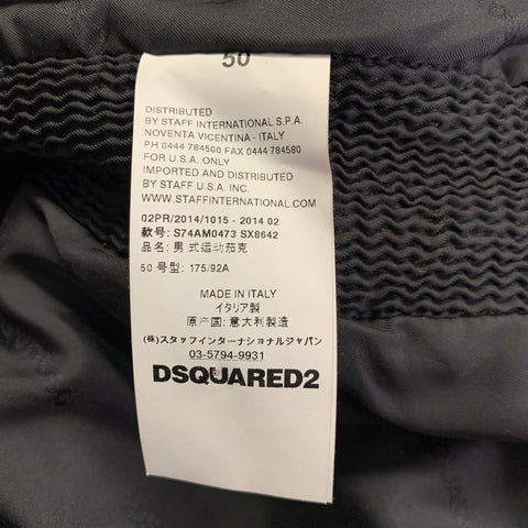 DSQUARED2 Size 40 Brown Distressed Leather Slim Fit Biker Jacket