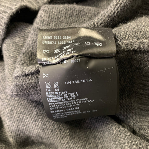 PRADA Size L Dark Grey Knitted Cashmere Crew Neck Sweater