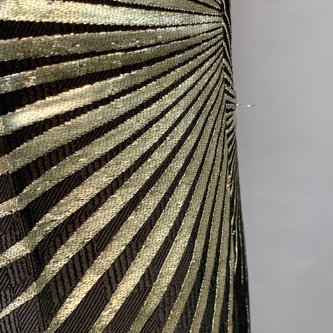 HAIDER ACKERMANN Size 32 Black Gold Jacquard Silk Blend Sunburst Cropped Casual Pants