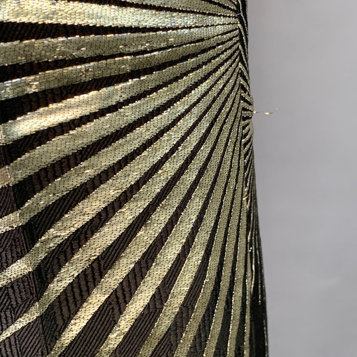 HAIDER ACKERMANN Size 32 Black Gold Jacquard Silk Blend Sunburst Cropped Casual Pants