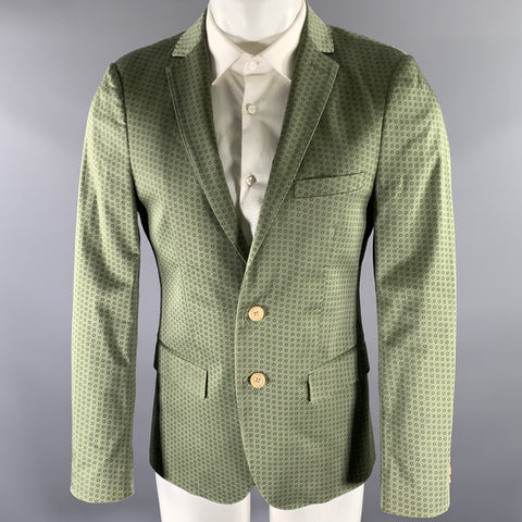 SCOTCH AND SODA Size S Green Foulard Cotton Elastane Sport Coat