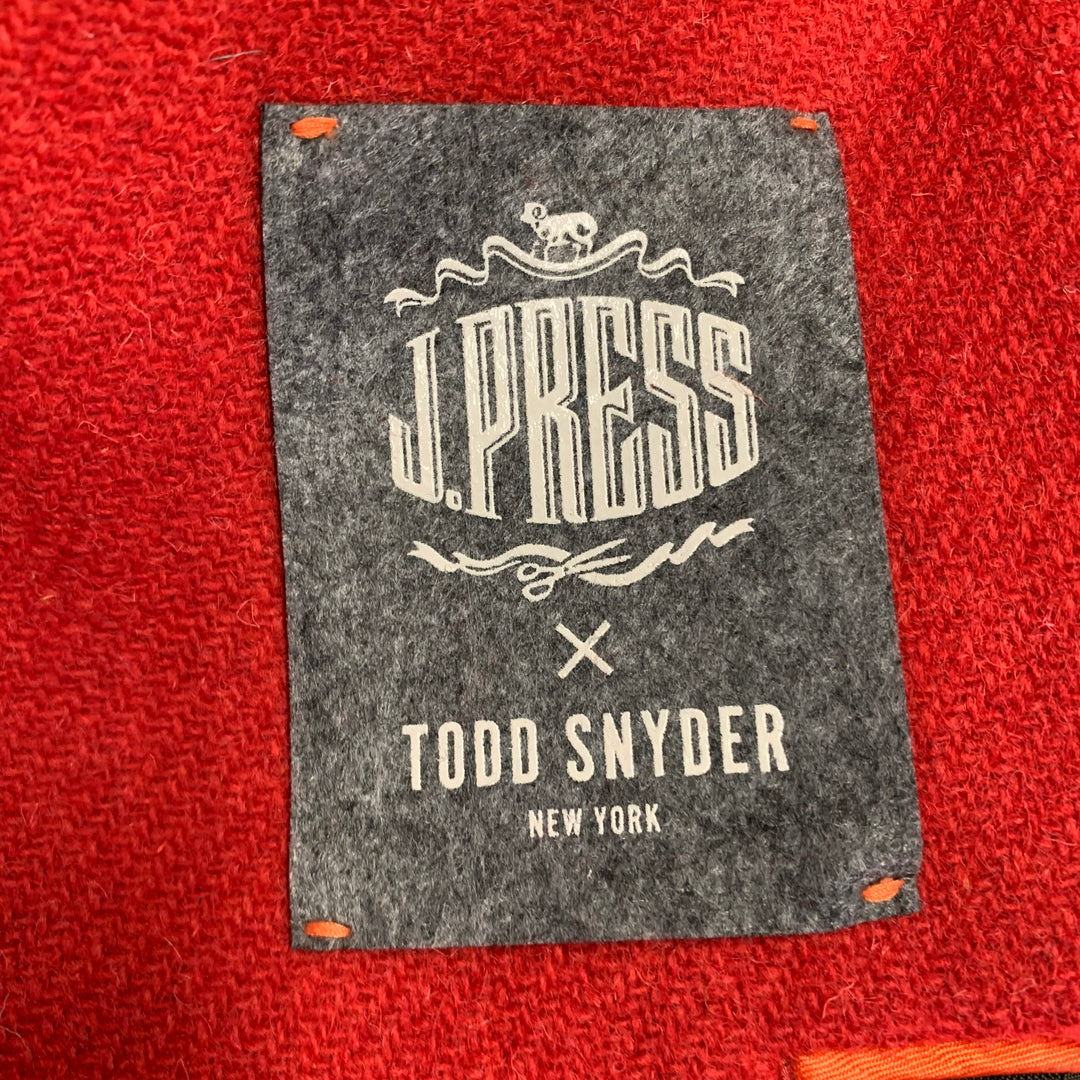 TODD SNYDER Size 40 Regular Orange Wool Tweed Single Breasted Notch Lapel Suit