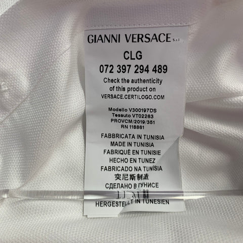 VERSACE COLLECTION Size M White Cotton Button Up Long Sleeve Shirt