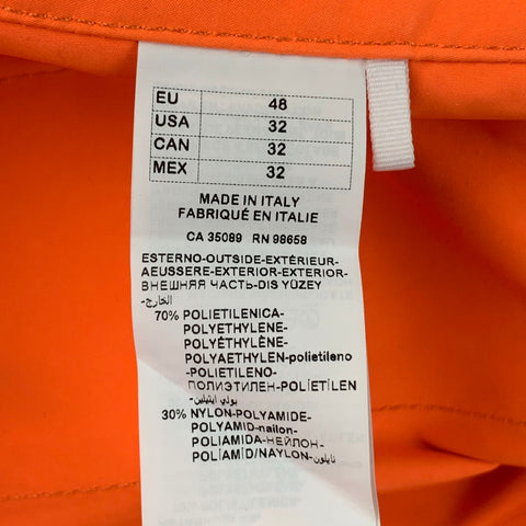 NICK WOOSTER x PAUL & SHARK  Size 32 Neon Orange  Polyethylene / Nylon Patch Pockets Cargo Shorts