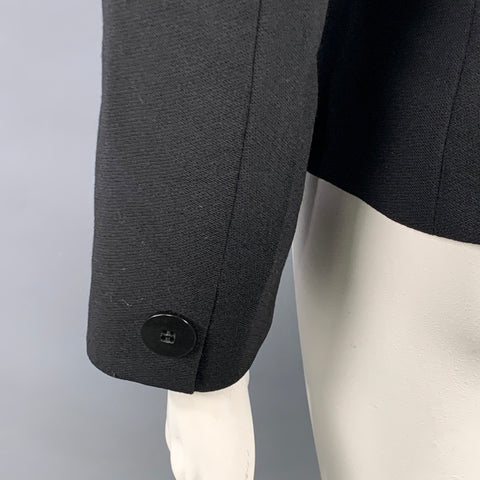 GIORGIO ARMANI Size 14 Black Wool Single Breasted Jacket Blazer