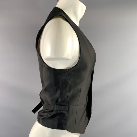 CALVIN KLEIN Size S Black Pinstripe V Neck Vest