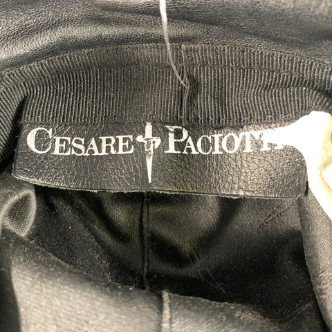 CESARE PACIOTTI Size 7 1/4 Black Leather Hats